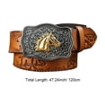 thumbnail image 7 of Wiywef Western Leather Buckle Belts Cowboy Horse Pattern Leather Buckle Belt Floral Engraved Buckle Belt for Men Women, 7 of 7