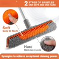thumbnail image 2 of 2-in-1 Floor Scrub Brush with Long Handle, 12" Wide Head, Indoor/Outdoor Cleaning, 2 of 7