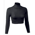 thumbnail image 2 of KOGMO Womens Lightweight Fitted Long Sleeve Turtleneck Crop Top with Stretch, 2 of 3