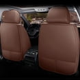 thumbnail image 4 of Aotiyer Full Set Car Seat Covers Universal Car Seat Covers Accessories Full Surround Breathable and Waterproof Leather Automotive Seat Covers with Pillow for Most Cars SUVs Pick-up Trucks,Coffee, 4 of 6