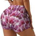 thumbnail image 2 of Sigee Orchids Flowers Print Women's High Waist Workout Shorts - Squat Proof, Tummy Control, Yoga and Gym Activewear-, 2 of 9