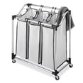 thumbnail image 2 of Whitmor 3-Section Rolling Laundry Sorter, Metal Frame with Removeable Foam-Mesh Laundry Bags, Chrome/White, 2 of 4