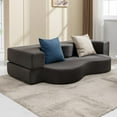 thumbnail image 4 of CECER Queen Size Convertible Futon Sofa Bed, Floor Sofa Bed Foldable, Foam Folding Mattress Sleeper, Cloth Fabrics Floor Couch Lounge Sleeper Bed for Living Room Bedroom Dark Grey, 4 of 7