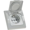 thumbnail image 3 of 2 Bases de enchufe IP44 con tapa abatible y marco - 2 enchufes de empotrar con contacto de protección, para habitaciones húmedas y exteriores, 230 V - Blanco Excelente Rendimiento, 3 of 5