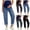 Blue, variant on Fancifize Women's Maternity Summer Jeans Over The Belly Casual Straight Leg Denim Pants Loose Pregnancy Trousers