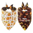 thumbnail image 1 of Paquete de 2 pañuelos para perros de otoño, pañuelo reversible de Acción de Gracias, baberos triangulares para perros, accesorios para bufandas, 1 of 5