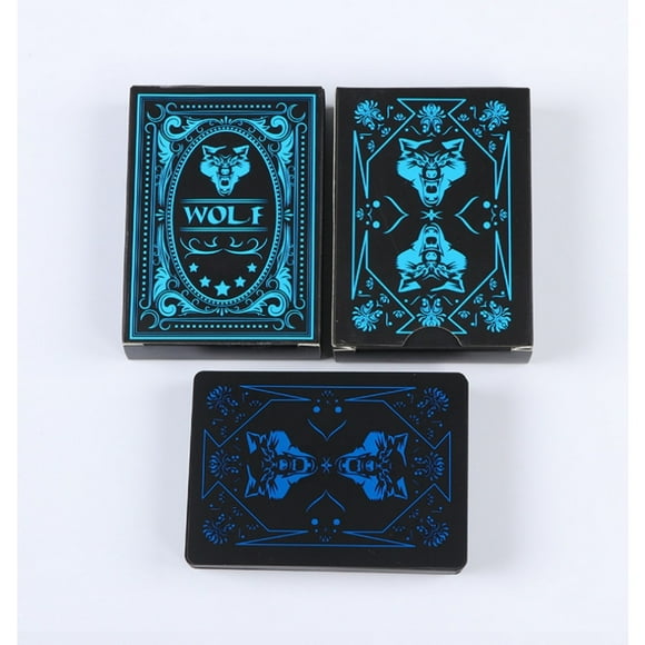 Plastic Waterproof Playing Cards, Black Wolf Poker Playing Cards, Game and Party Cards, Deck of Cards.