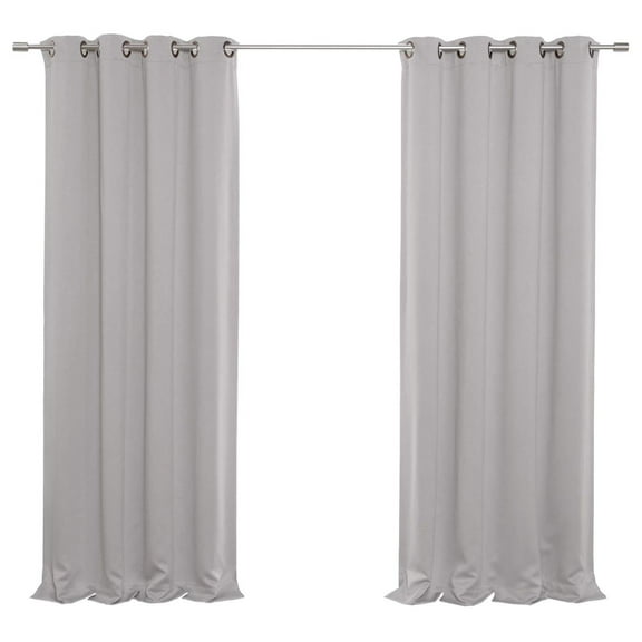 Huang zhong wen Premium Flame Retardant Thermal Insulated Fire Retardant Blackout Curtain - Antique Bronze Grommet Top - LT.Grey - 52" W x 96" L - (2 Panel)