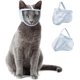 thumbnail image 1 of Paquete de 2 bozales para gatos para el aseo, corte de uñas y baño, casco de sujeción de malla transpirable para gatos, protector facial transparente para gatos, máscara ajustable para perros peq, 1 of 5
