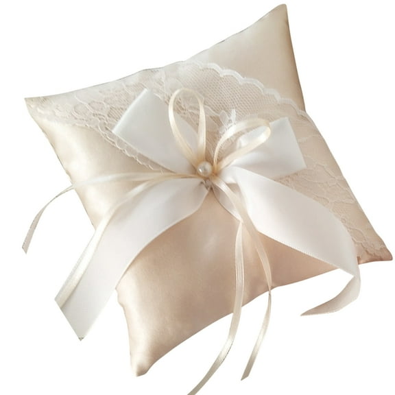 IBASETOY Adorned Wedding Ring Pillow Cushion Light Yellow Ideal for Proposal and Wedding Events