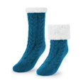 thumbnail image 2 of Luxtrada Women Men Slipper Socks with Grips Non Slip Soft Cozy Fuzzy Fleece Lined Socks for Cold Winter (Lake Blue), 2 of 8