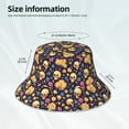 thumbnail image 4 of Vsdgher Skull gold flower Print Bucket Hat for Men&Women Bucket Hat Reversible Summer Double-Side-Wear Travel Gardening, Beach, Camping, Hiking, Fishing Cap, 4 of 5