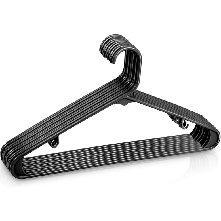 Coolmade Plastic Hangers Clothing Hangers Ideal for Everyday Standard Use ( Black, 50 Pack) 