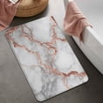 thumbnail image 2 of Gray Rose Gold Marble Pattern Bathroom Rugs Mat,Non Slip Microfiber Bathroom Rug,Rubber Backing,Soft Bathroom Mats for Bathroom Floor,Tub and Shower,20x32in(50x80cm), 2 of 5