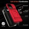thumbnail image 4 of Case for iPhone 16 Pro Max,TPU+PC [Built-in Magnetic Kickstand] with Card Holder Dual-Layer Design Heavy Duty Shockproof Protection Phone Case for iPhone 16 Pro Max,6.9 Inch 2024 (Black), 4 of 11