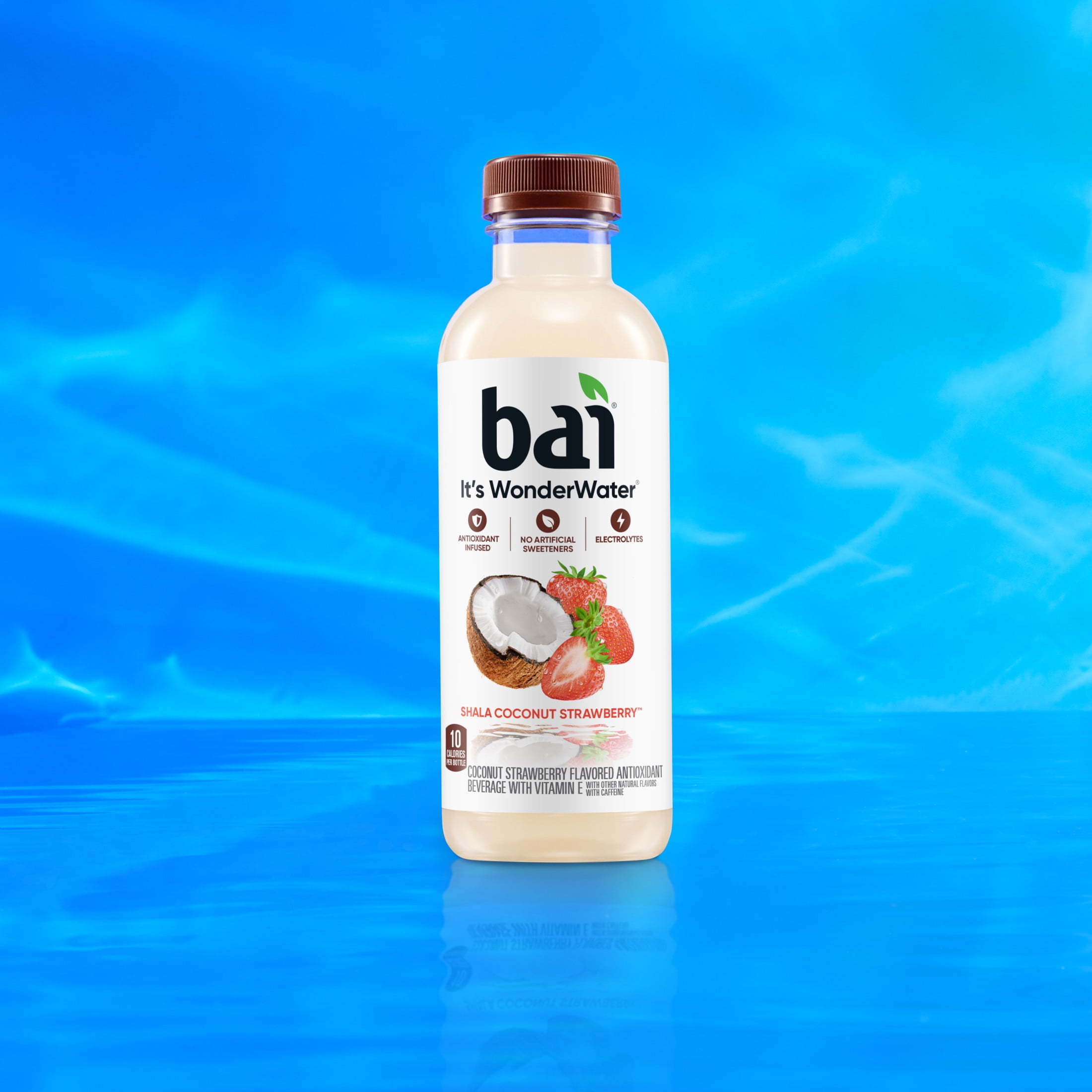 Bai Shala Coconut Strawberry Antioxidant Infused Water Beverage, 18 fl oz, 12 Pack Bottles