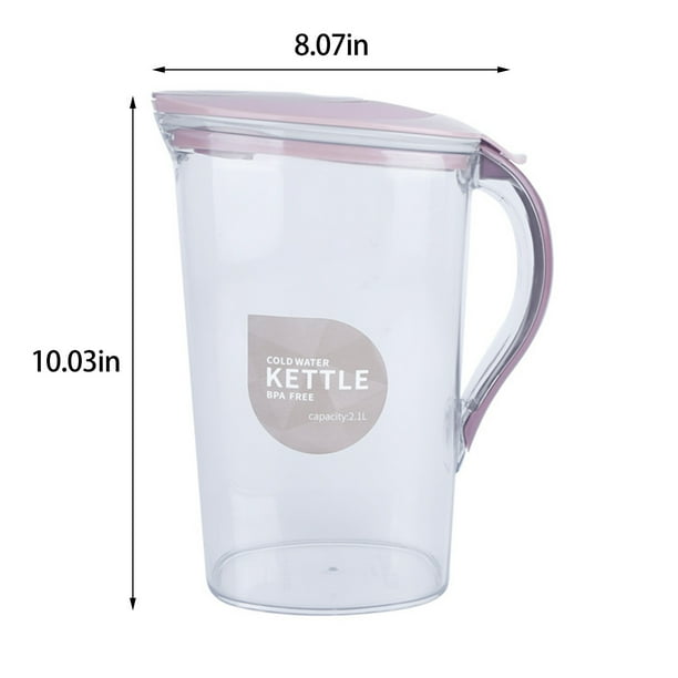 Carafe En Verre 1.8L Avec Couvercle - Pichet Pour Eau, Thé Glacé, Jus Et Boissons