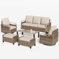 thumbnail image 6 of ELPOSUN 7-Seat Outdoor Patio Furniture Set - Modular Wicker Sectional Sofa with Swivel Chairs & Thickened Cushions for Garden, Porch, Yard, and Poolside, 6 of 8