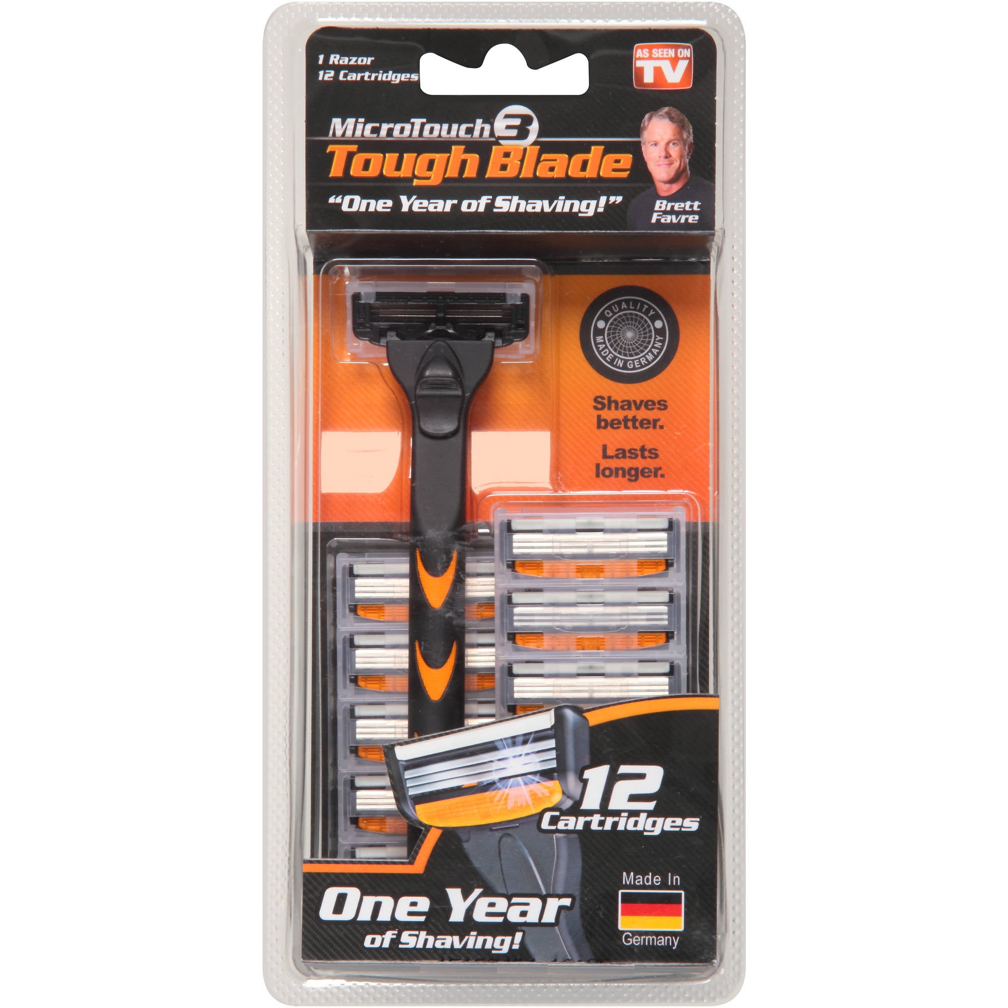 MicroTouch 3 Tough Blade Razor with 12 Replacement Cartridges - Walmart.com