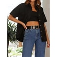 thumbnail image 6 of EMMIOL Women's Oversized Distressed Denim Shirt Long Sleeve Button Down Jean Jacket Fall Casual Outfits 2026, 6 of 7