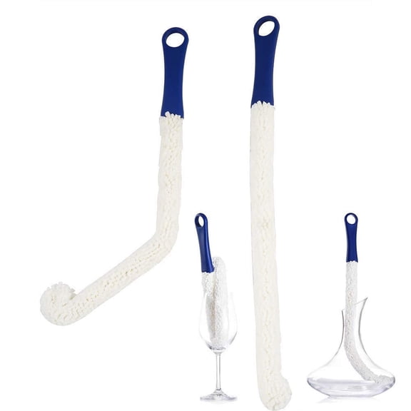 Bottle Cleaning Brush - Set of 2 Flexible Bottle Scourer - Multi-Function Household Cleaning Tools for Cleaning of Wine Decanters, Goblets, Glasses, Cups