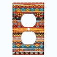 thumbnail image 2 of Metal Light Switch Plate Cover Ethnic Aztec Tribal Art Pattern Orange SFR058, 2 of 13
