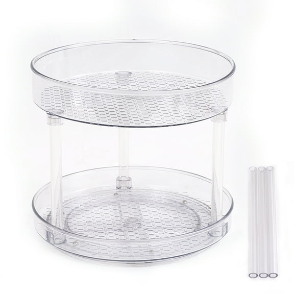 2-Tier Lazy Susan Turntable, 360° Rotating Spice Rack & Cabinet Organizer for Kitchen, Pantry Organizers and Storage (9 Inch)