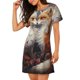 thumbnail image 2 of Balery Romantic Flower Fox Couple Camisón de manga corta con cuello redondo para mujer, cómodo y elegante., 2 of 6