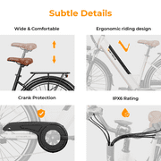 Heybike Cityscape 2.0 Electric Bike for Adults with 1000W Peak Motor, 36V 13AH Removable Battery Ebike, 26 Electric City Commuter Bike for Woman, 7-Speed Bicycles UL2849