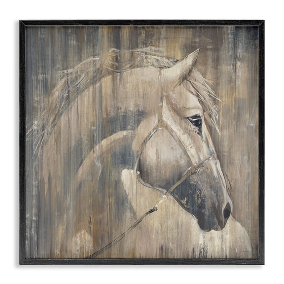 Stupell Industries Southwestern Rustic Horse Portrait Black Framed Giclee Art, 24 x 24, by Liz Jardine