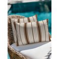 thumbnail image 4 of Outdoor Pillows Waterproof, Brown Striped Bedding Throw Pillows with Insert for Couch Sofa Bed, Modern Minimalist Stripes Farmhouse 12x20 Inch Pillowcases Decorative Camping Patio Pillow Set of 1, 4 of 8