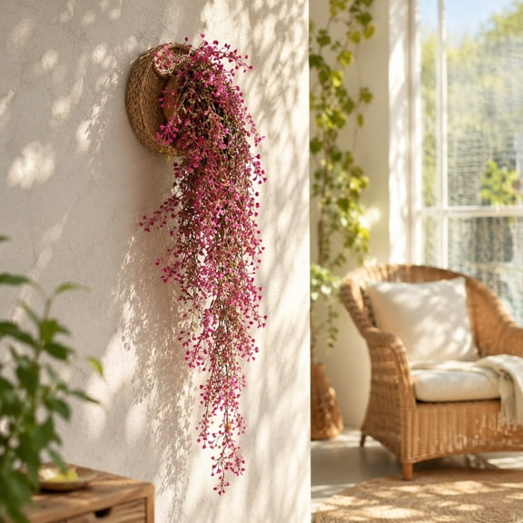 Dvumao 44 in Artificial Hanging Garland, Faux Flower and Leaf Vine for Wall Decor, Boho Wall Ornament
