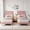 pink, variant on Set of 2 Twin Size Velvet Platform Beds with Adjustable Headboard – Vertical Channel Tufted Design, 800 lbs Capacity, No Box Spring Needed, Easy Assembly
