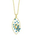 thumbnail image 2 of 1928 Jewelry Aqua Blue Pave Crystal Butterfly Pendant Necklace For Women 16" + 3" Extender, 2 of 3