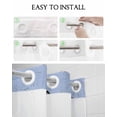 thumbnail image 5 of No Hook Shower Curtain with Snap-in Liner, Blue Brown Grey Waterproof Fabric Bathroom Curtains, Vintage Stripe Farmhouse Wood Grain Bath Curtains & Mesh Top Window 72"x96" Extra Long, 5 of 6