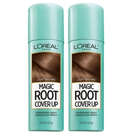LOreal Paris Magic Root Cover Up Gray Concealer Spray, Light Brown, 2 (Best Way To Hide Grey Roots In Dark Hair)