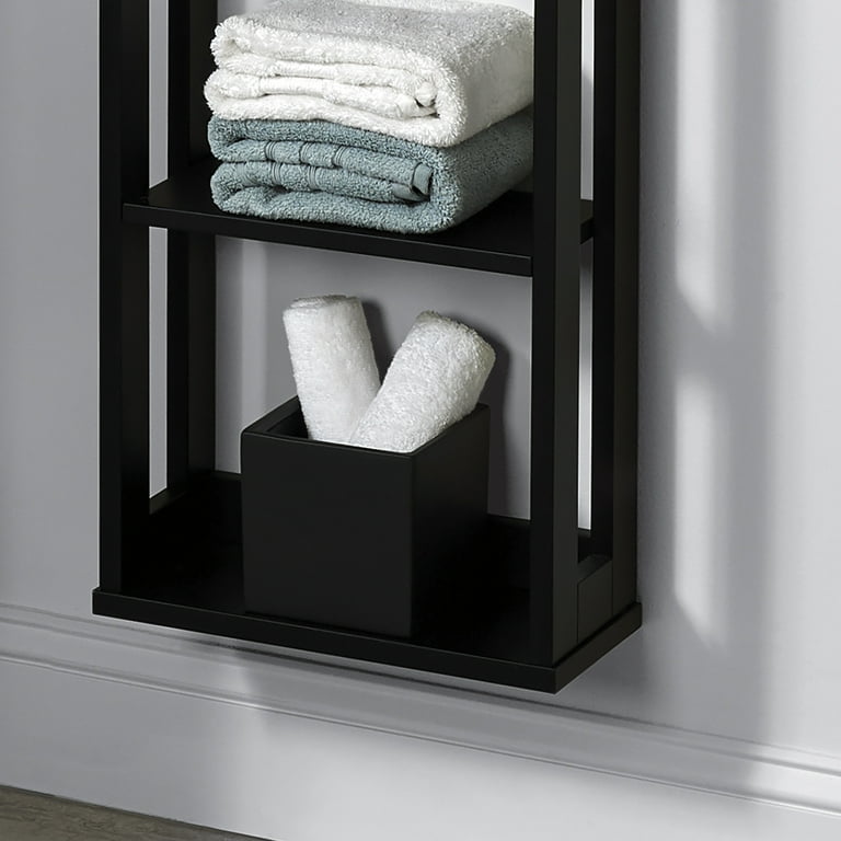 Black wall mounted towel storage hotsell