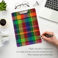 thumbnail image 4 of FMSHPON Rainbow Plaid Clipboard Hardboard Wood Nursing Clip Board and Pull for Standard A4 Letter 13x9 inches, 4 of 7