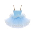 thumbnail image 4 of YiZYiF Camisole à Sequins pour Filles Cygne Lac Ballet Danse Justaucorps Robe Tutu avec Couvre-Chef Princesse Bleu 150, 4 of 7