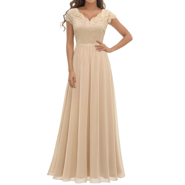 B91xZ Robe Printemps Été pour Femmes Longue Satin Tube Mode Dos Nu Découpé Robe Formelle Invité de Mariage Soirée Maxi Robes, Beige m