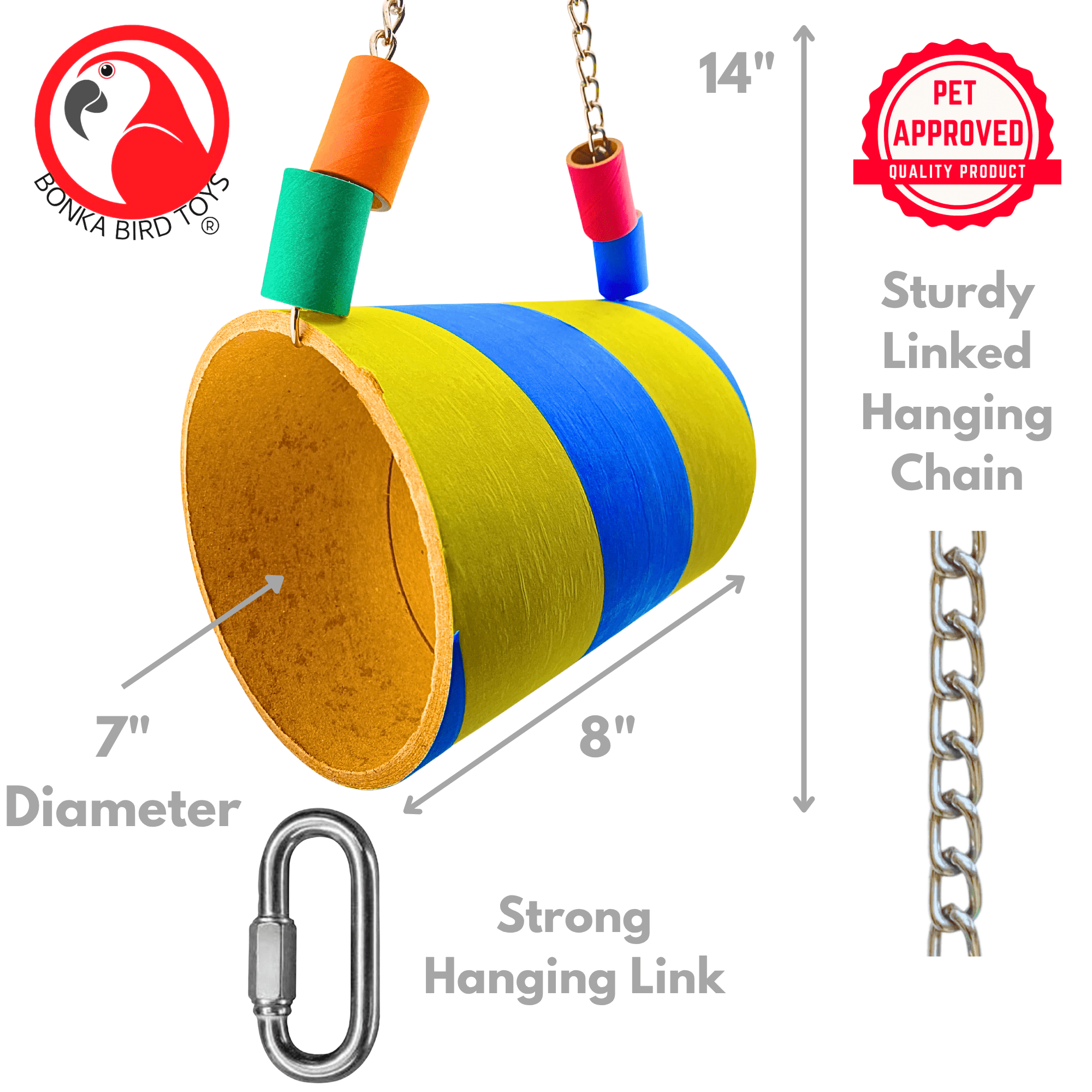 Bonka Bird Toys 1147 Big Bagel Hut Chew Hide Play Tunnel Fun Parrot Cage Toy Pet