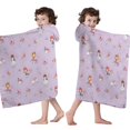 thumbnail image 4 of Pastel Princess Castle Pattern Hooded Bath Towel，60"x35" for Ages 3 To 12 Kids, Quick Dry Lightweight Soft Microfiber Hood Beach Towel Cover Up for Kids, 4 of 7