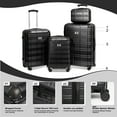 thumbnail image 5 of 4 Piece Luggage Sets, Hard Shell Suitcase 12/20/24/28 Inches with TSA Lock, 360° Spinner Wheels, Lightweight Travel Luggage for Men Women, black, 5 of 8