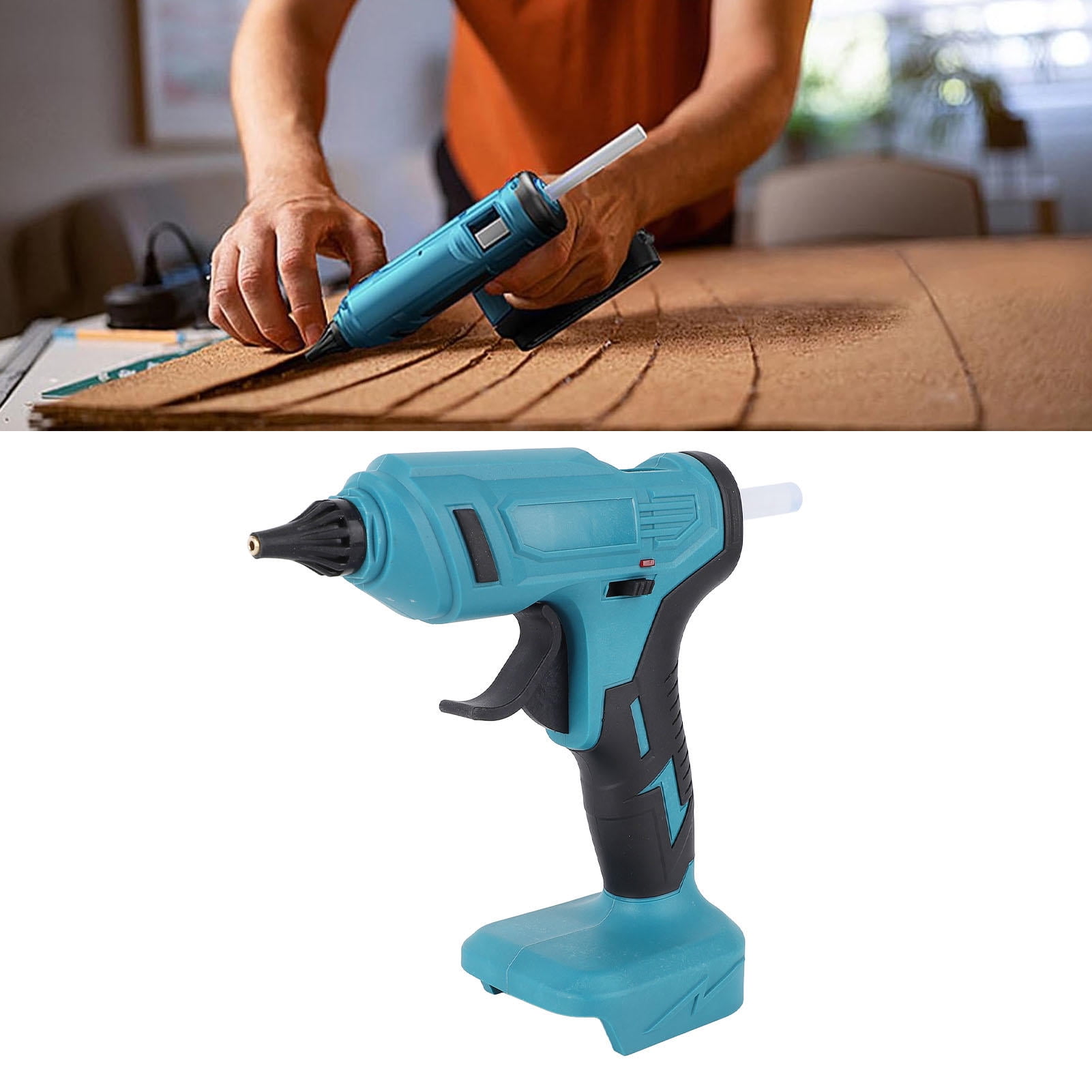 Yajisi Cordless 200°C Rechargeable Hot Melt Gun – 18V Li Battery, Rapid Heat, Anti‑Leak, 11mm Glue Sticks, Multi‑Material Craft & Repair Tool