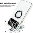 thumbnail image 2 of Compatible with iPhone 15 Pro Case 【Support Compatible with Magsafe】 Magnetic Logo View Magnetic Plating Luxury Case Wide Lens Camera Protection Corner Back Cover -White, 2 of 12