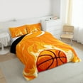 thumbnail image 3 of jejeloiu Basketball Sport Full Size Comforter Sets,Boys Ball Game Bedding Comforter Set,Orange Flame Bedding Sets For Teens,Super Cozy Room Decor Reversible,3 Pieces, 3 of 8