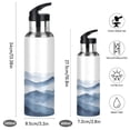 thumbnail image 2 of Yayeee 20oz Double Wall Stainless Steel Water Bottle with Flip Straw, Watercolor Mountains, 2 of 7