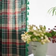 thumbnail image 5 of Nvzi Cotton Linen Tartan Curtains with Tassels Christmas Plaid Window Drapes Rod Pocket(Green,59"x71"), 5 of 5