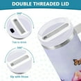 thumbnail image 5 of 40 oz Insulated Stainless Steel Tumbler Double Wall Stainless Steel Tumbler with 2-Way Drinking Watercolor Tulips and Lavender, 5 of 9