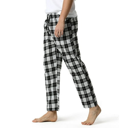 

jjayotai Men Pants Clearance Men s Plaid Pajamas Straight Yoga Pants Home Pants Casual Pants Flash Picks White